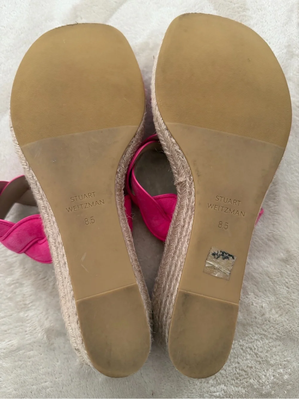 Stuart Weitzman Hot Pink Braided Wedge Slide - Picture 5 of 5
